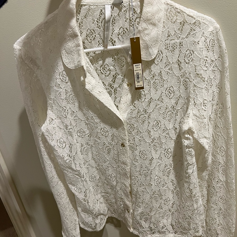 Lauren Conrad lace long sleeve shirt